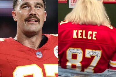 Travis Kelce’s heartwarming three-word message to mom Donna as he signs her Chiefs jersey ahead of NFL opener